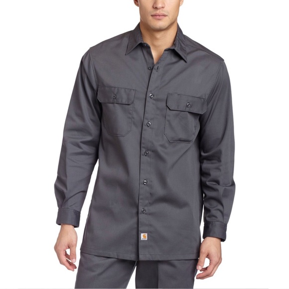Carhartt Other - Carhartt Twill Button Up Work Shirt Dark Grey